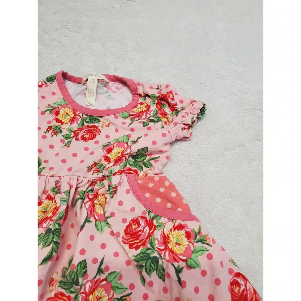 Matilda Jane Pretty in Pink Floral Polka Dot Casual Dress Girl 18 24‎ months